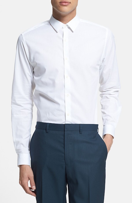 Topman Slim Fit Textured Cotton Shirt